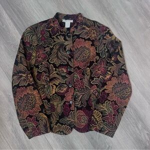 Vintage Tapestry Women’s Multicolor Floral Jacket Blazer Small